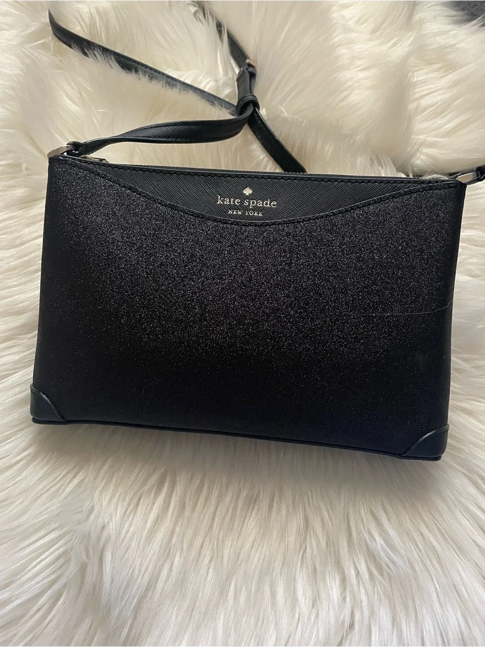 kate spade Black Glitter Crossbody Pouch